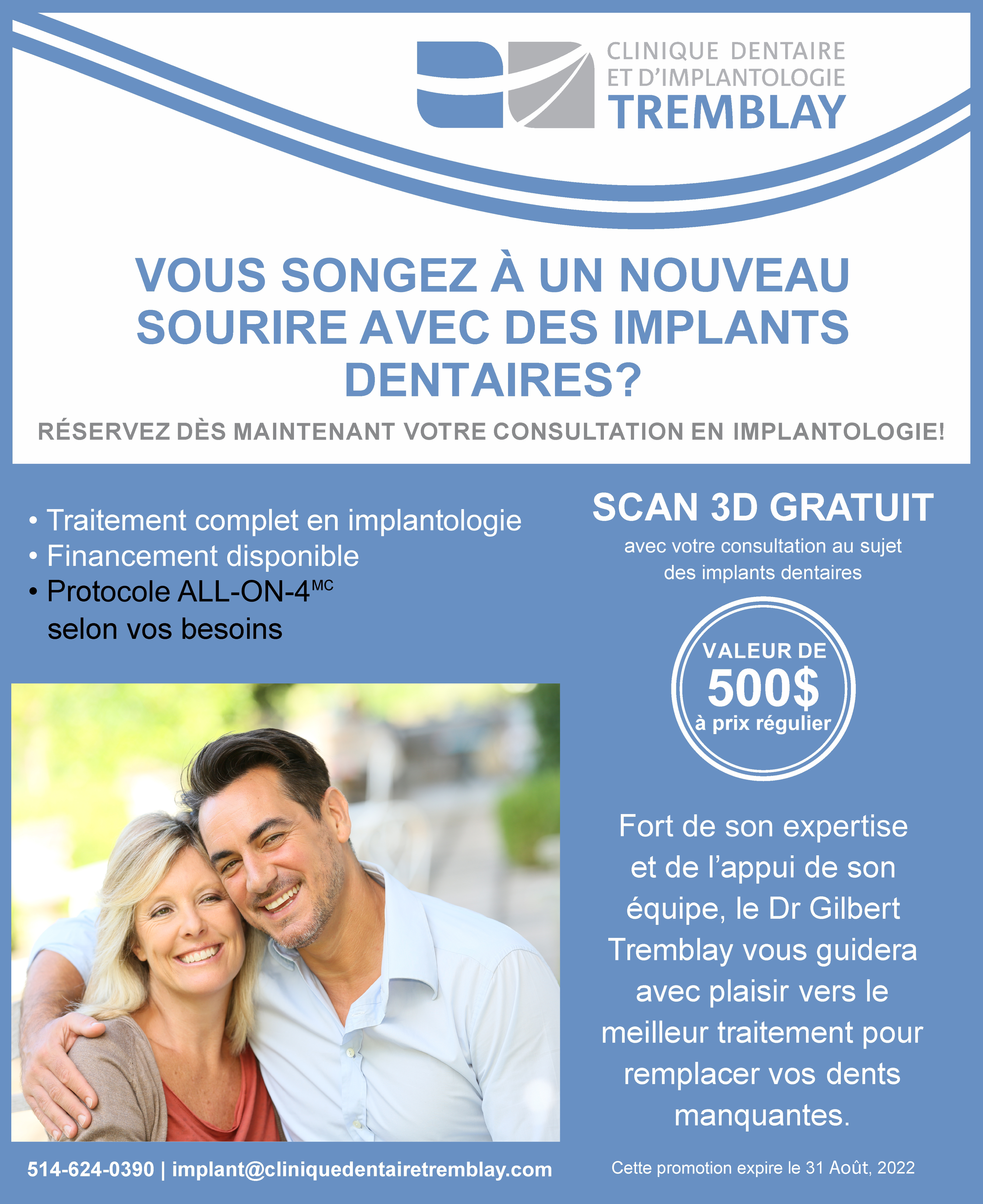 Promotion pour les implants dentaires
